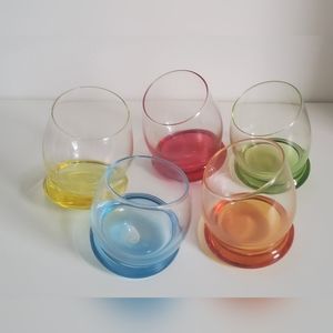 Small Bohemian Crazy Crystal Glasses set of 5